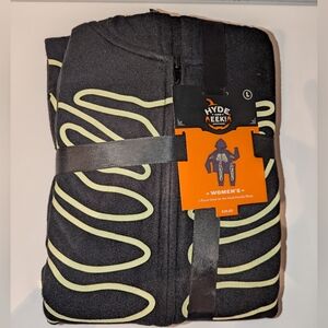 Hyde & Eek! Unisex One-Piece Glow In The Dark Skeleton Sleepwear, Large NWT